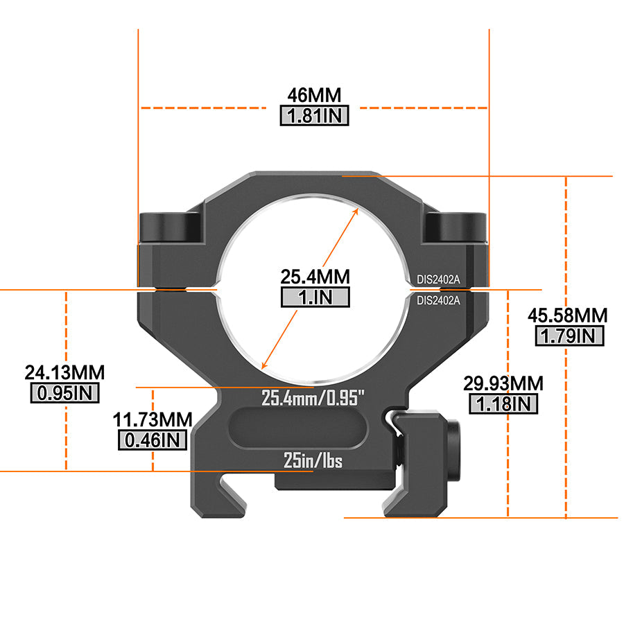 6061 Series Aluminum Scope Rings - 35mm Scope Rings - Picatinny Rail