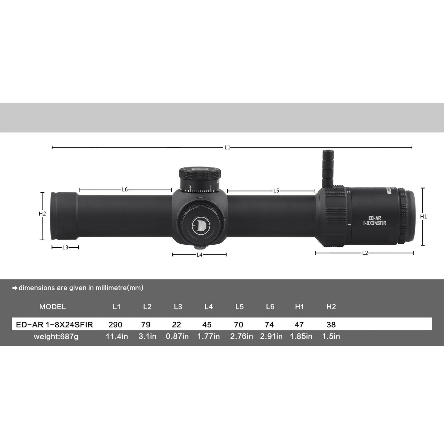 ED-AR 1-8X24SFIR FFP LPVO