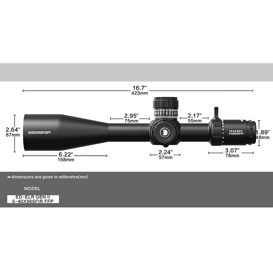 DISCOVERYOPT ED-ELR GEN II 5-40X56SFIR FFP-MRAD/MOA-Z Diameter:35MM