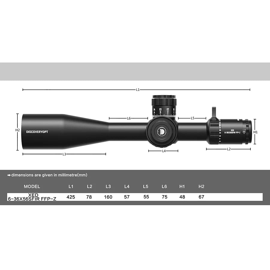 2025 NEW! XED 6-36X56SFIR FFP-MRAD/MOA-ZERO STOP Tube:35MM
