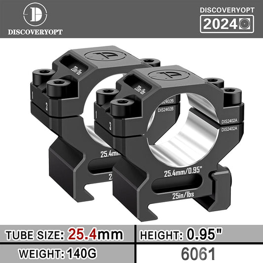 6061 Series Aluminum Scope Rings - Medium Profile 25.4mm/30mm/34mm/35mm Scope Mount for Picatinny Rail