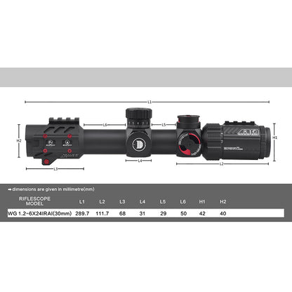 WG 1.2-6X24IRAI(30mm) Optics Scopes - DiscoveryOpt Rifle Scopes-UK - Optics Scope