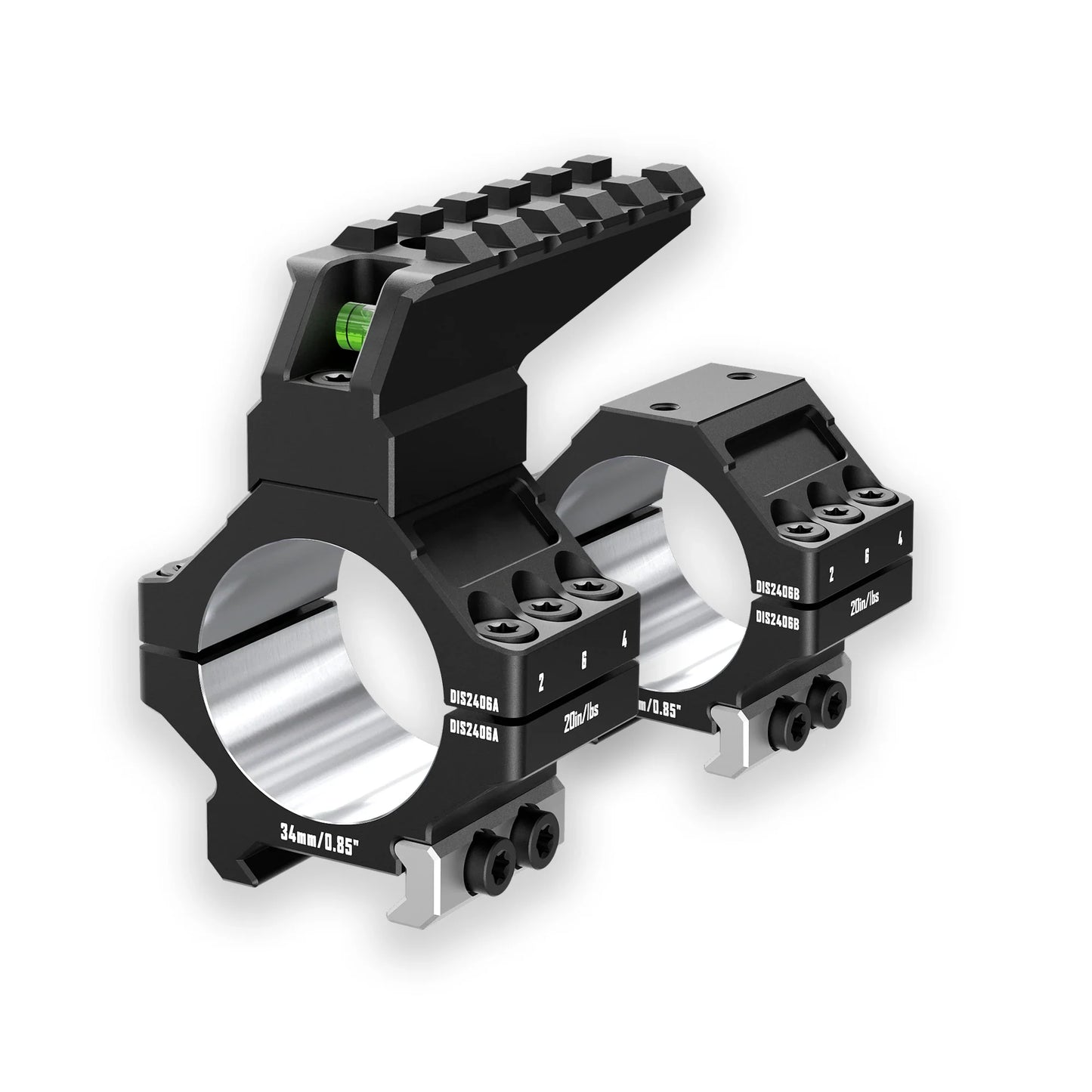 2025 NEW! 7075 Series Aluminum Heavy Duty Scope Rings -  Bubble Level & Picatinny Rail | 30MM or 34MM-Fits 0.85/1.05/1.25-inch Bases