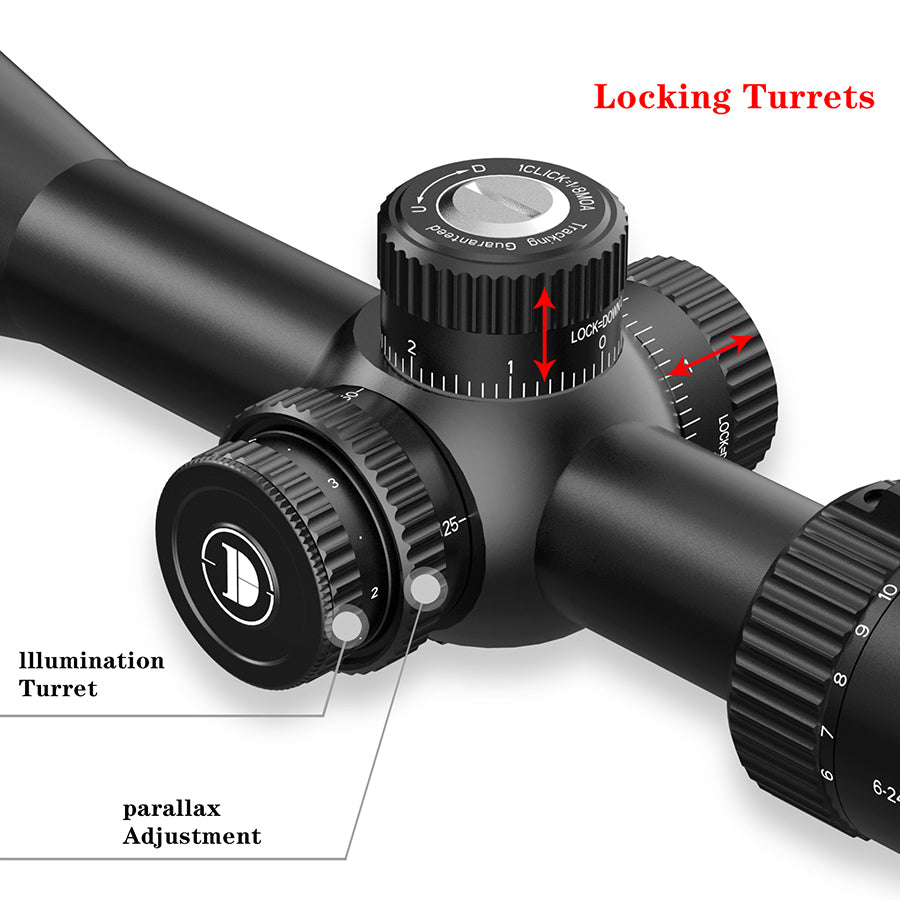 LHD 6-24x50 SFIR FFP-L Locking Turret optics scope