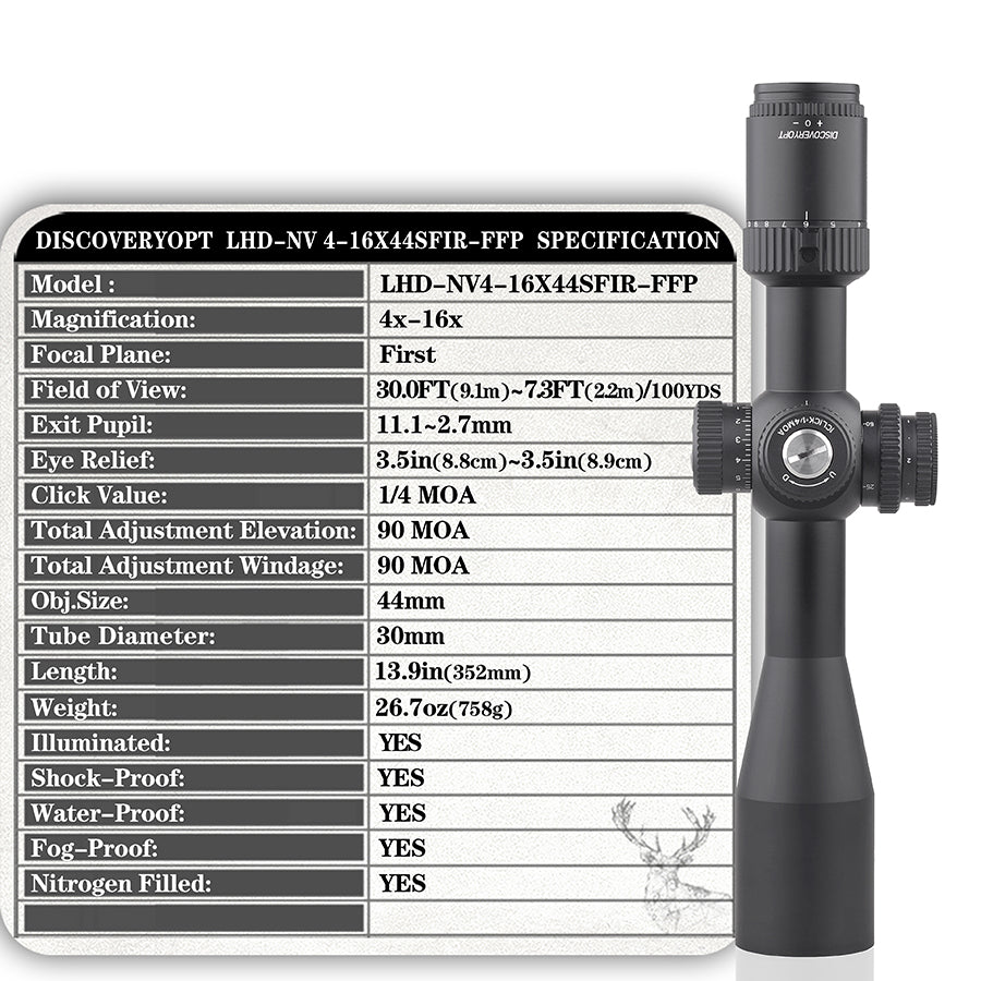 LHD-NV 4-16x44 SFIR FFP optics scope