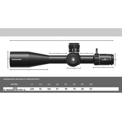 2025 NEW! XED 6-36X56SFIR FFP-MRAD/MOA-ZERO STOP Tube:35MM
