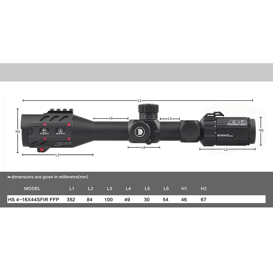 HS 4-16X44SFIR FFP optics Scopes