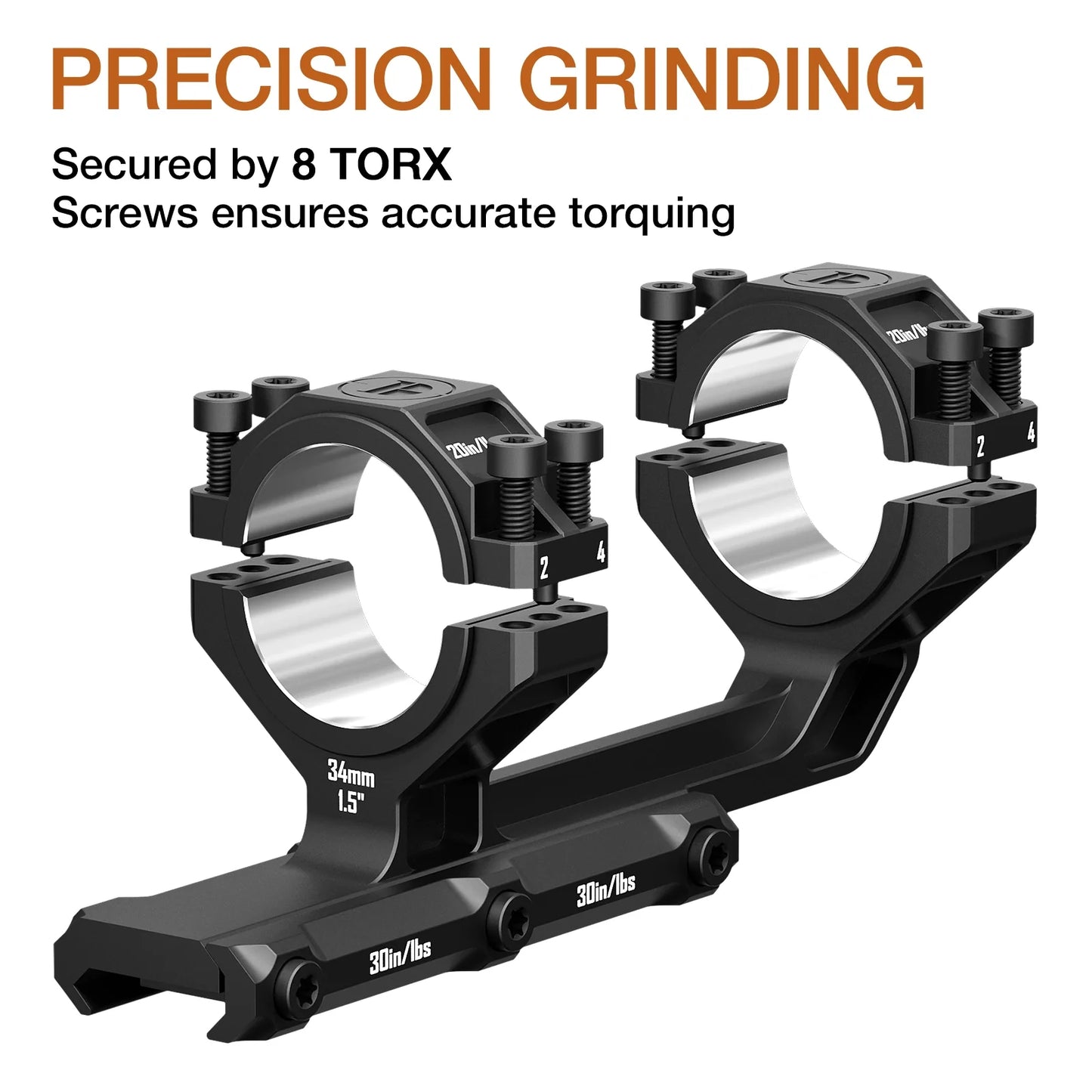 Multi-Compatible Cantilever Scope Mounts | One-Piece 0MOA 30MM/34MM Tube for Picatinny Rail