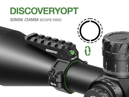 2025 NEW! 6061 Series Aluminum Scope Rings -  Bubble Level & Picatinny Rail | 30/34MM-Fits 0.85-inch Bases